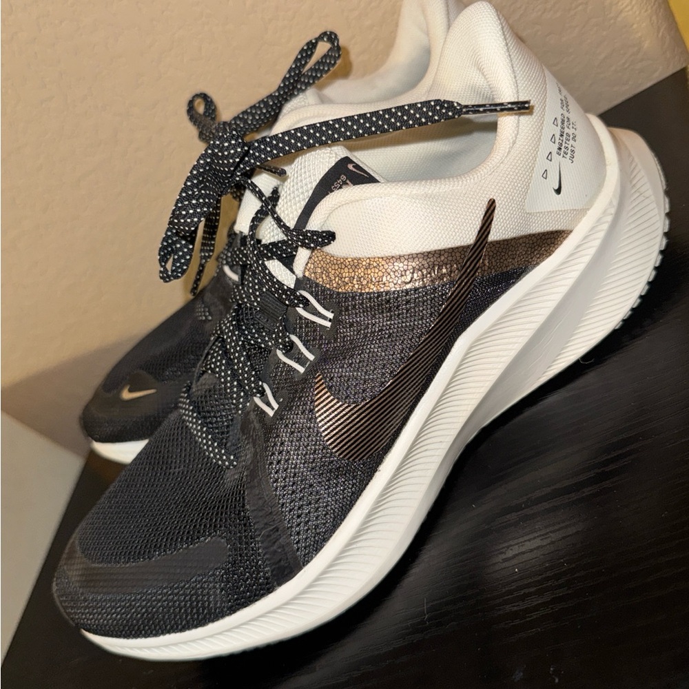 Nike Black and Metallic Bronze Trainer Sneakers - Picture 2 of 4